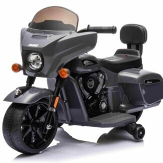 Motocicleta Indian Chieftain LITTLE 6V gris, con ruedas de apoyo, 1-3 años - INDA1072-LI-GREY