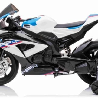 MOTO BMW HP4 RACE S1000RR, BLANCA, motores 2x12v, ruedas eva, cuero INDA141-JT5001wt