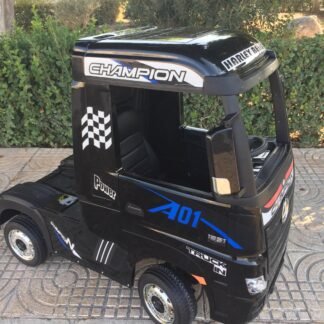 Camión Mercedes Actros 12v, 4x4,4WD, batería 2x12V7ah, 2.4ghz RC, NEGRO - INDA104-ActrosZW