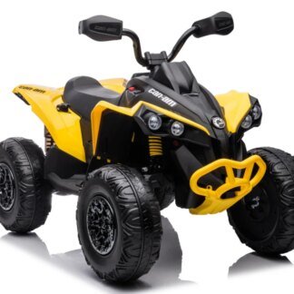 QUAD CAN-AM amarillo-NEGRO 12V, 4 MOTORES, RUEDAS GOMA, ASIENTO cuero, RC INDA95-CA002yl