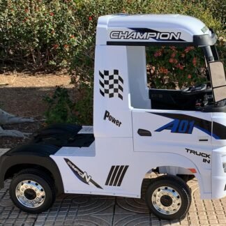 CAMIÓN MERCEDES ACTROS 12V, 4X4, RUEDAS GOMA, ASIENTO PIEL, BLANCO - INDA183-ActrosWT