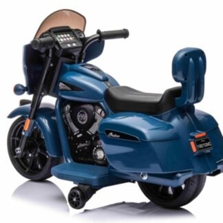 Motocicleta Indian Chieftain LITTLE 6V azul, con ruedas de apoyo, 1-3 años - INDA1073-LI-BLUE