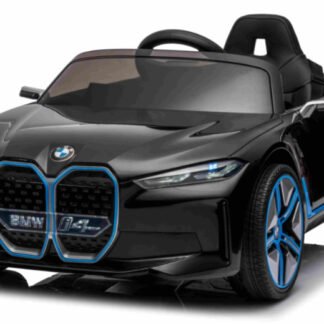 COCHE ELECTRICO INFANTIL 12V, BMW I4, NEGRO PINTADO, RUEDAS GOMA, ASIENTO CON FUNDA, RC - INDA83-JE1009zw