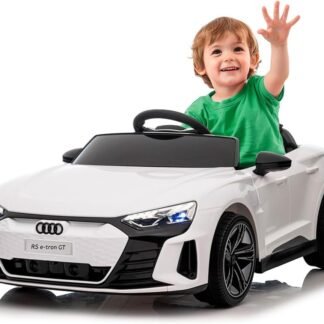 AUDI E-TRON GT 12V, 4 MOTORES 12V, BLANCO, RC, RUEDAS EVA, ASIENTO CON FUNDA INDA43-RA-E-TRONWITE