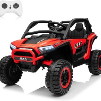 VENTA Buggy 24V, 4x4, KCK-rojo, RC, Asiento cuero, ruedas goma, 2 plazas pequeñas - INDA714-RA-XMX-639
