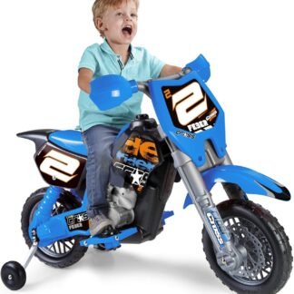 MOTOCROSS 6V INFANTIL FEBER Rider Cross Azul con Casco - FE12224
