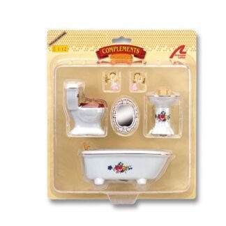 ARTESANÍA LATINA 10866. CONJUNTO BAÑO CON APLIQUES PARA CASA DE MUÑECAS