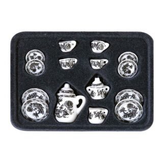 VENTA ARTESANÍA LATINA 12687. SET PORCELANA NEGRA PARA CASA DE MUÑECAS