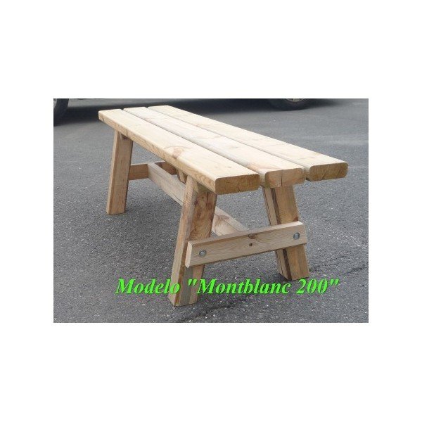 BANQUETA DE MADERA PARA JARDÍN, MODELO MONTBLANC 200, MB200