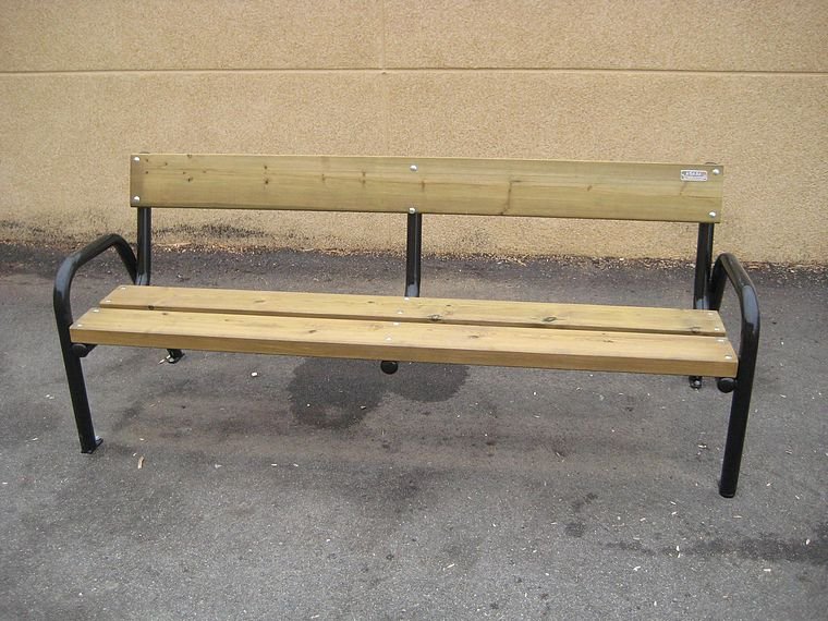 BANCO DE HIERRO Y LAMINAS DE MADERA PARA JARDIN. 2m. ASL_426