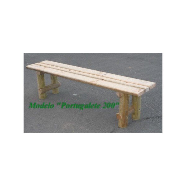 BANCO JARDÍN, MODELO DE MADERA SIN RESPALDO, "PORTUGALETE 200", REF P200