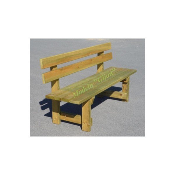 BANCO RÚSTICO DE MADERA PARA JARDÍN, PINO NÓRDICO TRATADO, MOD. GIJÓN 180