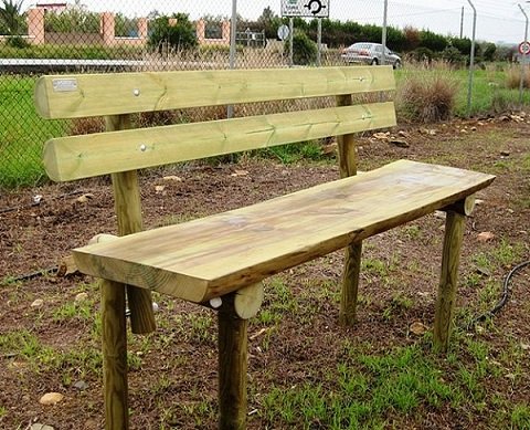 venta BANCO RUSTICO DE MADERA EXTERIOR ZONA RURAL. ASL_445M. LARGO 1,5m