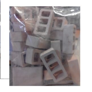 20 bloques blancos miniatura cerámica. CUIT 3912. Medida 30mm x 15mm x 11mm