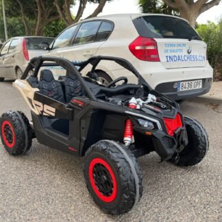 BUGGY 24V CAN-AM Maverick, NEGRO, 4 MOTORES DE 200W, cuero, Mp4, RC, 2 PLAZAS - INDA1-LI-CA001ZW