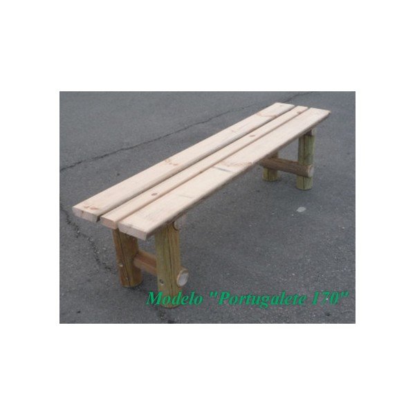 BANCO DE JARDÍN SIN RESPALDO, MADERA TRATADA PARA EXTERIOR M. PORTUGALETE REF P170