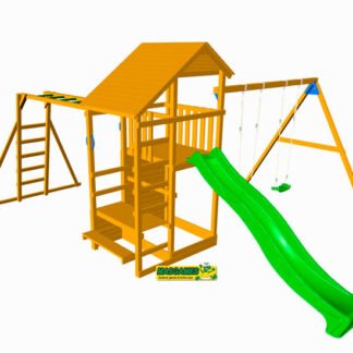PARQUE INFANTIL DE MADERA TEIDE CON COLUMPIO Y TOBOGÁN.  MA700103