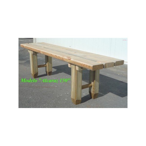 COMPRAR BANCO RUSTICO DE MADERA CURADA PARA JARDÍN MODELO ALCARAZ REF A 150