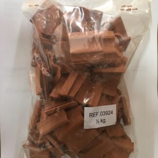 Bolsa 500 gramos de teja flamenca roja escala 1/10. Cuit 3924K