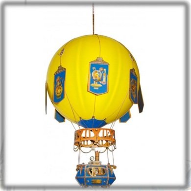 MAQUETA DE CARTÓN MINIATURA: GLOBO AEROSTÁTICO". CLEVER PAPEL REF 14246