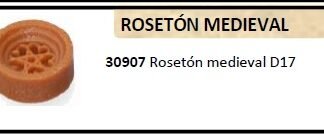 Keranova 30907. Rosetón medieval pequeño, en miniatura de cerámica para maquetas. Bolsa 4 rosetones