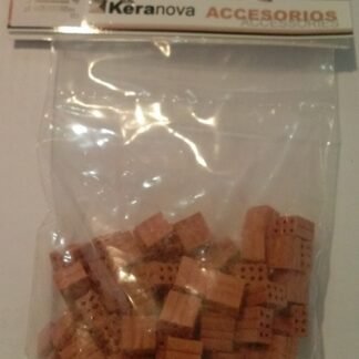 Keranova 350153. Bolsa 100 unidades medios ladrillos escala 1:20 miniatura