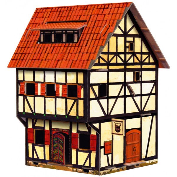 MAQUETA DE CARTÓN CLEVER PAPEL REF 14213- "KIT PARA ENSAMBLAR EDIFICIO "TABERNA MEDIEVAL"