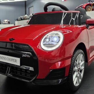 Coche eléctrico MiniCooper 12V, ROJO, asiento polipiel y ruedas de goma, rc - INDA1244-KI4-c4k3518