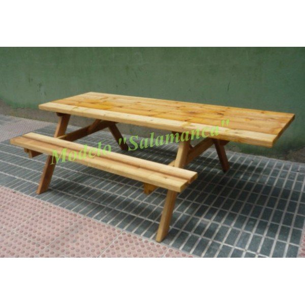 VENTA MESA PICNIC DE MADERA, ADAPTADA PARA SILLA DE RUEDAS. REF MESA SALAMANCA 220