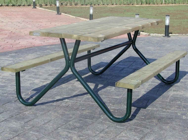 VENTA MESA  PICNIC DE MADERA Y HIERRO CORDOBA. 2 METROS. ASL_164