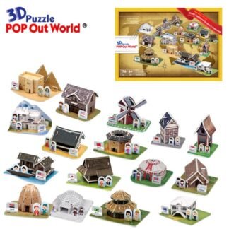 Scholas 12SP11-0310. Puzzle 3d conjunto casitas típicas del Mundo