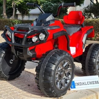 QUAD 12V ELECTRICO, MANDO RC, ROJO, RUEDAS GOMA, INDA49-0906A-RED