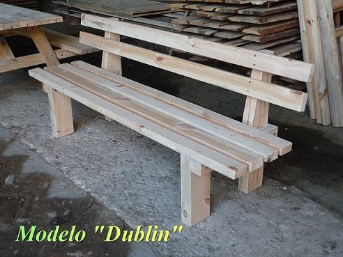 BANCO MADERA TRATADA EXTERIOR. DUBLIN. LONGITUD 2 METROS