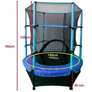 Cama elástica diámetro 140 para niños, AZUL - INDA729-140-AT-BLUE