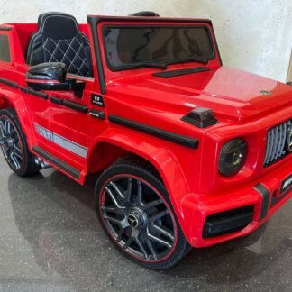 Mercedes G63, 12V, rojo, RC, 1 plaza, 1-5 años, asiento cuero, ruedas goma , INDA581-RA-BBH-0002