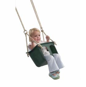 VENTA ASIENTO COLUMPIO, DE PLÁSTICO PARA BEBÉ. SILLA COLOR VERDE (INCLUYE CUERDAS). REF HO924V