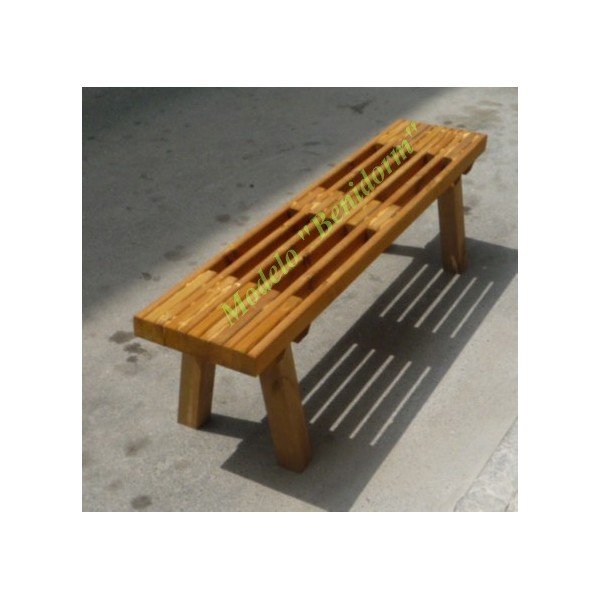 BANCO JARDÍN, DE MADERA Y SIN RESPALDO, MOD. BENIDORM 170