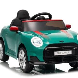Coche eléctrico BMW MiniCooper 12V, verde, asiento y ruedas de plástico, rc - INDA1234-BN-MINIVERD