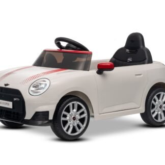 Coche eléctrico BMW MiniCooper 12V, blanco, asiento y ruedas de plástico, rc - INDA1231-BN-MINIWHITE