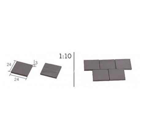SET 100 BALDOSAS NEGRAS ESCALA 1:10 PARA MAQUETAS. REF AEDES 21031