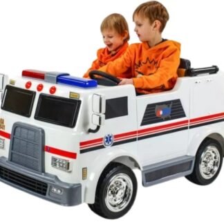 COCHE AMBULANCIA 24V, 2 PLAZAS, BLANCO, RC PARENTAL - INDA1054-AT