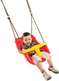 SILLITA CON CUERDAS PARA COLUMPIO, PARA BEBÉ. ROJO Y AMARILLO. 12810024