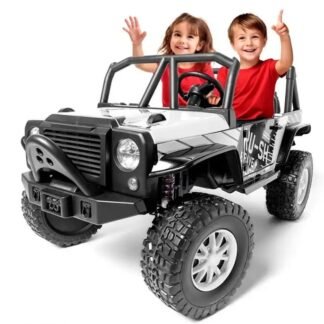 COCHE ESTILO TODOTERRENO  I-Rally 2 plazas. 2 MOTORES 24V, RC, BLANCO  - INDA680-AT