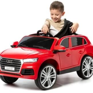 AUDI Q5 12V Coche eléctrico niños, asiento y ruedas de plástico, 1-5 años, RC, rojo - INDA661-AT
