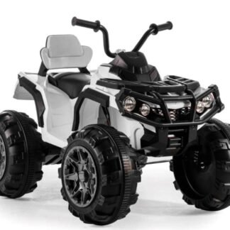 Quad 12v BLANCO, mando a distancia 2.4ghz, asiento Piel, ruedas de plástico -  INDA973-LI-906D