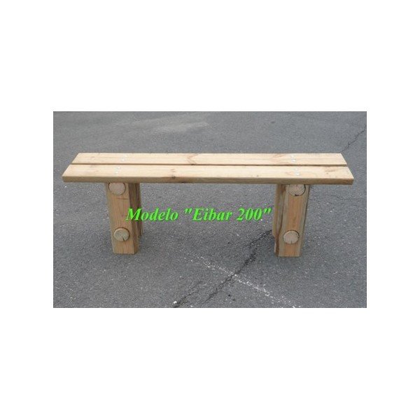 BANCO PARA JARDÍN, MADERA AUTOCLAVE DE PINO PARA JARDINES, MODELO EIBAR 200 REF E200