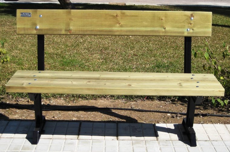 BANCO DE MADERA Y HIERRO PARA EXTERIOR, 2 METROS, ASL_450