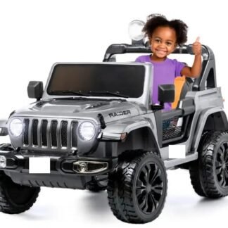 Coche eléctrico niños 12V Todoterreno, Mando a Distancia, 4 Motores, Ruedas Goma, GRIS  INDA576-AT