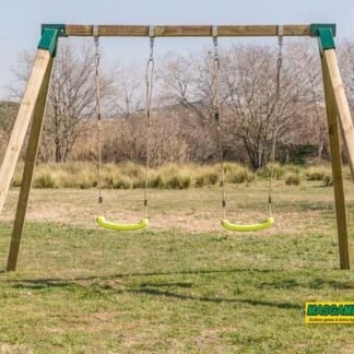 COLUMPIOS - Columpio de madera cuadrada kit - Masgames Karai verde. MA700040/V