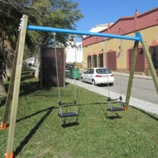 Columpio especial personas mayores. Madera y asientos. Uso público ASL_225J
